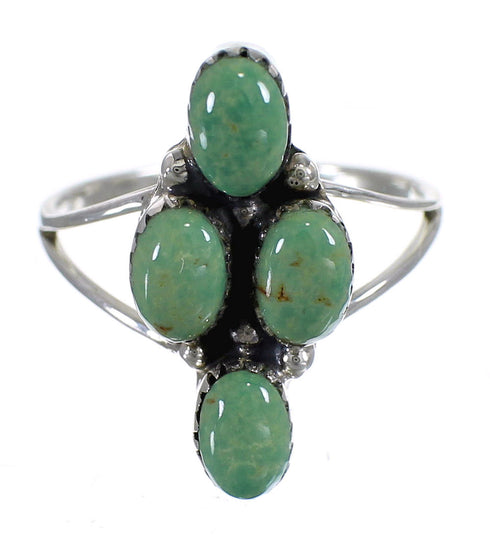 Genuine Sterling Silver And Turquoise Southwestern Ring Size 8-1/4 YX84479