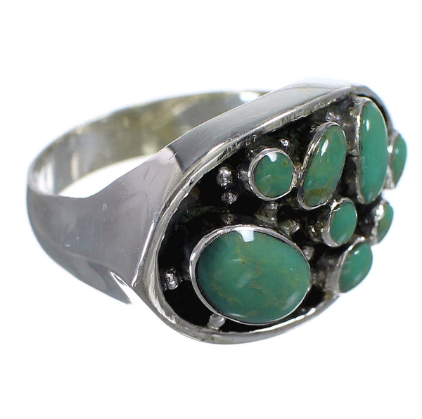 Turquoise And Silver Southwest Ring Size 8-1/4 YX84490