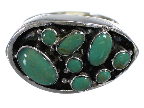 Turquoise And Silver Southwest Ring Size 8-1/4 YX84490