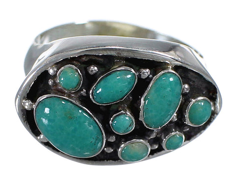 Southwest Turquoise Sterling Silver Ring Size 6-1/4 YX84512