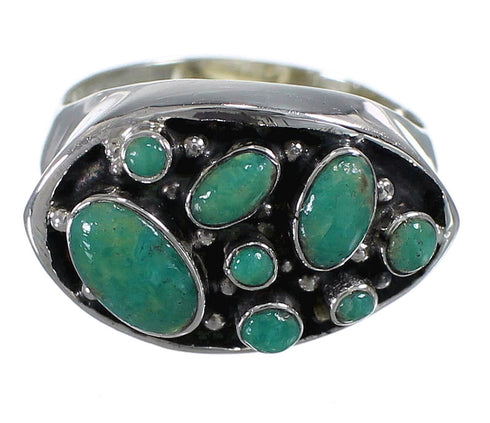 Southwestern Turquoise And Sterling Silver Ring Size 6-1/4 YX84534