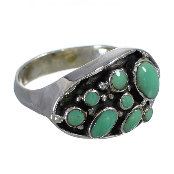 Southwest Sterling Silver And Turquoise Ring Size 5-3/4 YX84564