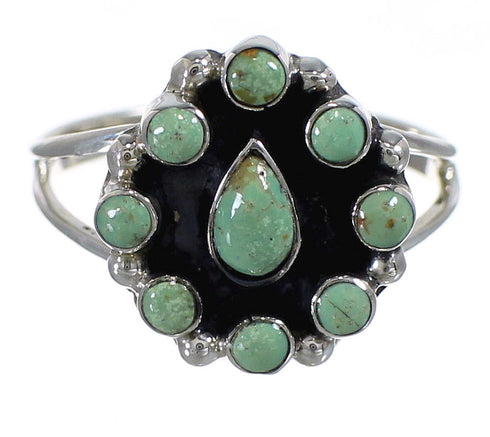 Southwestern Authentic Sterling Silver And Turquoise Ring Size 6-1/2 YX85298