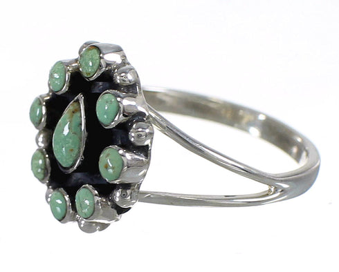 Southwestern Authentic Sterling Silver And Turquoise Ring Size 6-1/2 YX85298