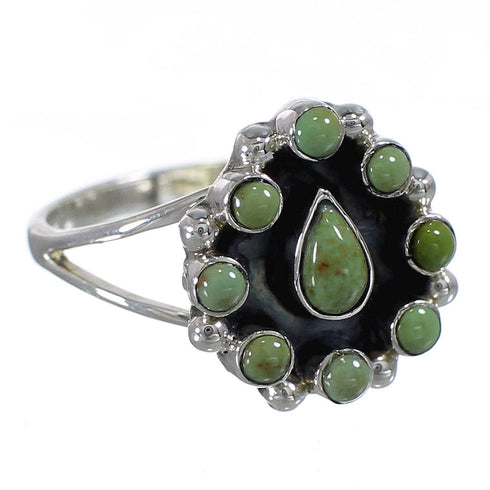 Turquoise Southwest Genuine Sterling Silver Ring Size 7-1/4 YX85303