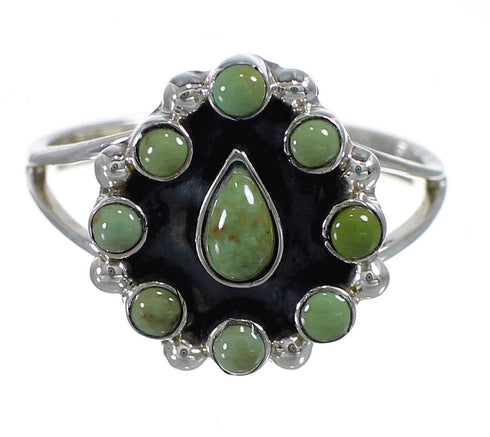 Turquoise Southwest Genuine Sterling Silver Ring Size 7-1/4 YX85303