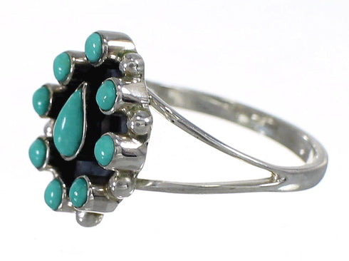 Sterling Silver Southwestern Turquoise Ring Size 6-1/2 YX85312