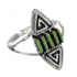 Turquoise Southwest Genuine Sterling Silver Water Wave Needlepoint Ring Size 7 QX85024