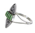 Genuine Sterling Silver Southwestern Turquoise Water Wave Needlepoint Ring Size 8-1/2 QX85040