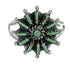 Genuine Sterling Silver Southwestern Turquoise Needlepoint Ring Size 8-1/4 QX84960