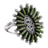 Southwest Silver Turquoise Water Wave Needlepoint Ring Size 7-1/2 QX85042