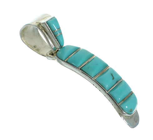 Southwest Genuine Sterling Silver Turquoise Pendant QX83408