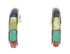 Multicolor Inlay Authentic Sterling Silver Post Hoop Earrings RX83352