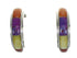 Sterling Silver Southwest Multicolor Inlay Post Hoop Earrings RX83827