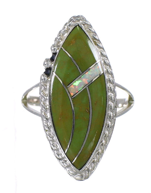 Turquoise Opal Genuine Sterling Silver Southwest Ring Size 6 QX85880