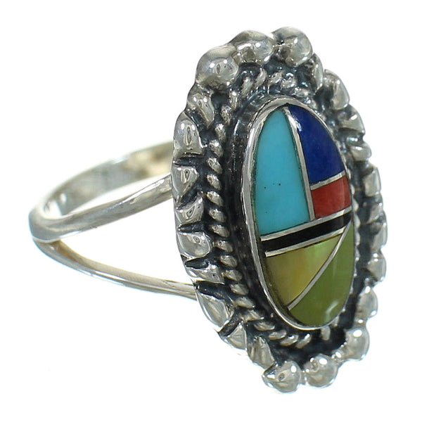 Multicolor Genuine Sterling Silver Southwestern Ring Size 6-1/4 YX84210