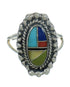 Multicolor Authentic Sterling Silver Southwest Ring Size 6-1/2 YX84213