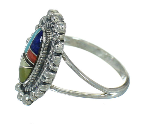Multicolor And Sterling Silver Southwest Ring Size 5-1/2 YX84229