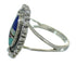 Authentic Sterling Silver Southwest Multicolor Inlay Ring Size 5-1/2 YX84377