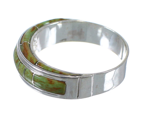 Southwestern Turquoise Sterling Silver Ring Size 6-3/4 AX86695