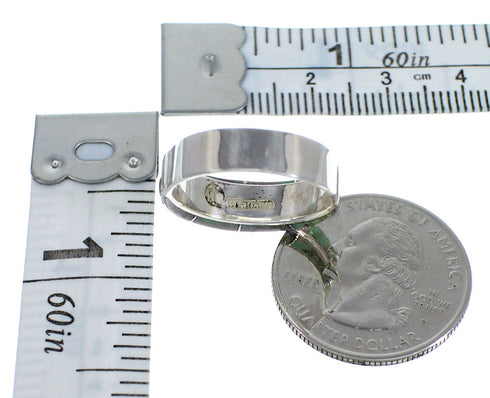 Southwestern Turquoise Sterling Silver Ring Size 6-3/4 AX86695