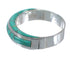 Southwestern Turquoise Inlay Silver Ring Size 5-1/2 AX86702