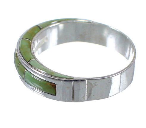 Authentic Sterling Silver Turquoise Inlay Southwestern Ring Size 6-1/2 AX86735