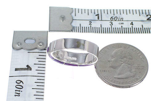 Southwestern Sterling Silver Magenta Turquoise Ring Size 5 AX87118