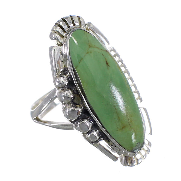 Turquoise Southwestern Genuine Sterling Silver Ring Size 4-3/4 QX86739