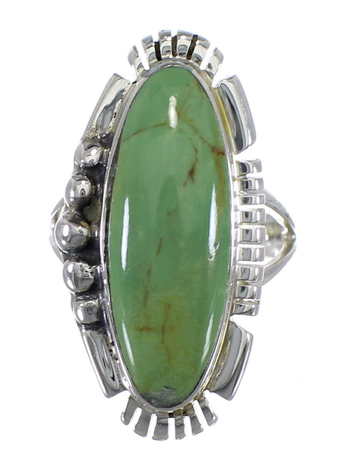 Turquoise Southwestern Genuine Sterling Silver Ring Size 4-3/4 QX86739
