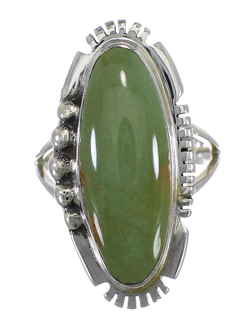 Silver Southwestern Turquoise Ring Size 6 QX86772