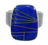 Lapis Inlay Authentic Sterling Silver Ring Size 5-3/4 AX92347