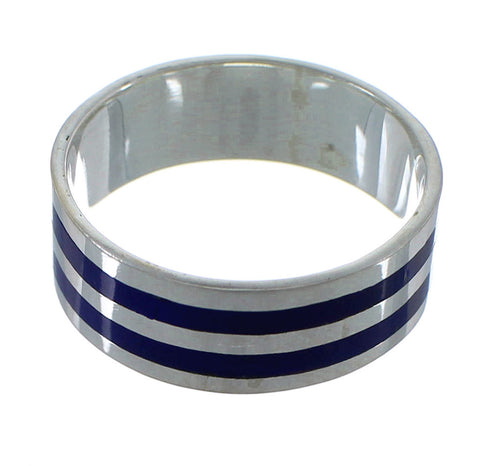 Lapis Inlay Genuine Sterling Silver Jewelry Ring Size 7-1/2 RX92317