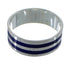 Lapis Inlay Genuine Sterling Silver Jewelry Ring Size 7-1/2 RX92317