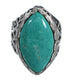Southwestern Turquoise Genuine Sterling Silver Ring Size 5-3/4 RX92943