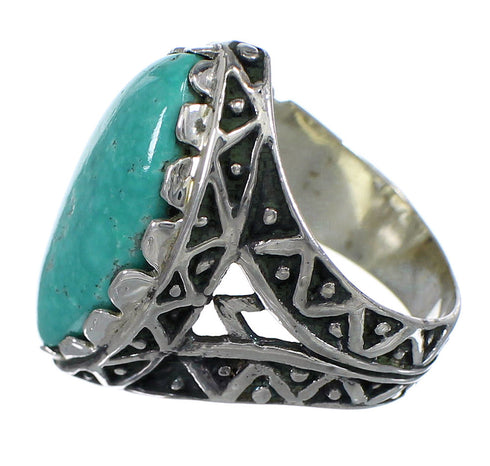 Southwestern Turquoise Genuine Sterling Silver Ring Size 5-3/4 RX92943