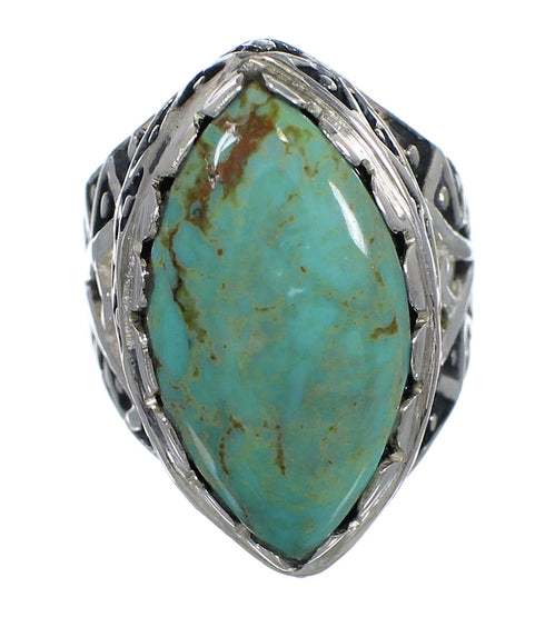 Genuine Sterling Silver Turquoise Jewelry Ring Size 8-1/2 RX93184