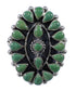 Genuine Sterling Silver Turquoise Needlepoint Ring Size 8 FX93490