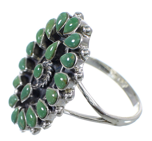 Genuine Sterling Silver Turquoise Needlepoint Ring Size 8 FX93490
