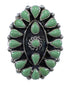 Authentic Sterling Silver Turquoise Needlepoint Ring Size 6-3/4 FX92793