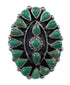 Turquoise Needlepoint Sterling Silver Ring Size 6-1/4 FX92798