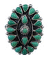 Genuine Sterling Silver Turquoise Needlepoint Ring Size 4-3/4 FX92803