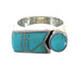 Turquoise Inlay Southwestern Jewelry Silver Ring Size 6 AX90632