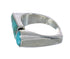 Turquoise Inlay Southwest Sterling Silver Ring Size 8 AX90658