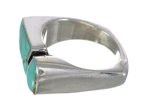 Turquoise Southwest Authentic Sterling Silver Jewelry Ring Size 6-1/2 AX90803