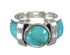 Turquoise Southwestern Silver Ring Size 7-1/2 AX90941