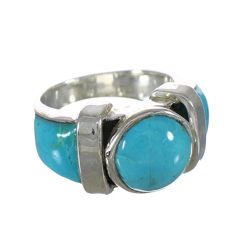 Turquoise Silver Southwestern Ring Size 5-1/4 AX90947