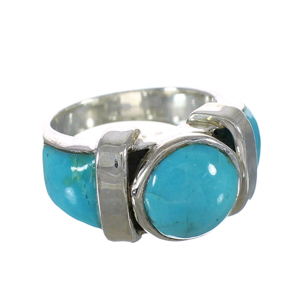 Turquoise Silver Southwestern Ring Size 5-1/4 AX90947