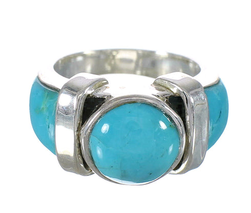 Turquoise Silver Southwestern Ring Size 5-1/4 AX90947