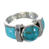 Sterling Silver Southwestern Turquoise Inlay Ring Size 8-1/4 AX90961